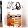 Delight in music Headphones musical note Wall Sticker